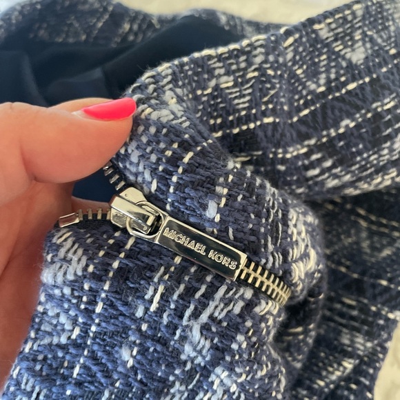 Michael Kors Tweed Blue and White Mini Pencil Skirt - Picture 9 of 9